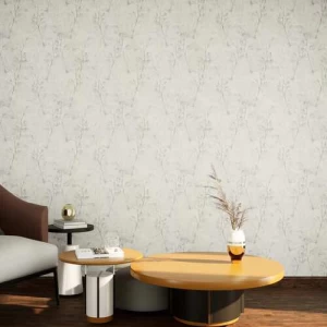 Wallpaper Leaf-Patterned Design Size 10 mx50 cm Ivory Color | 