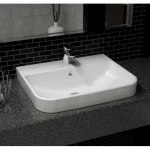 Over Counter Top Bathroom Washbasin Size 60 cm, Off White Color | Saudi Ceramics Factory