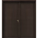 باب خشب طبيعي مزدوج بتصميم فاخر، لون بني غامق، مقاس 220 × 235 سم، موديل BM02