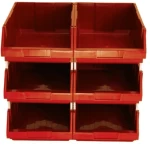 HDPE Plastic Storage Bin, 25kg Capacity, Dimensions 51x30x20 cm, Red, Product Code 9MS4G