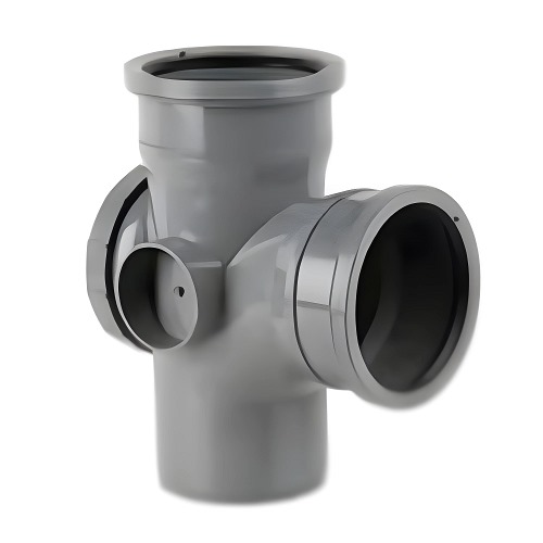 UPVC Access Tee 87.5° Diameter 110 mm, Length 280 mm, Grey Color | Cosmoplast Company