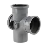 UPVC Access Tee 87.5° Diameter 110 mm, Length 280 mm, Grey Color | Cosmoplast Company