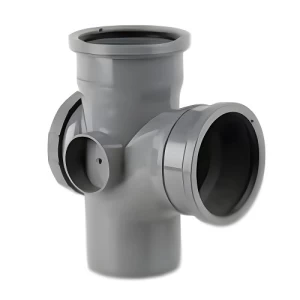 UPVC Access Tee 87.5° Diameter 110 mm, Length 280 mm, Grey Color | Cosmoplast Company