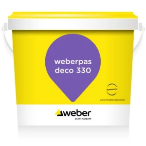 دهان خارجي زخرفي بلاستيكي Weberpas deco 330 برميل 20 كجم لون رمادي جليدي (G30) | سودامكو -ويبر