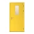 Fire door SFFECO  galvanized steel  with a rectangular glass window Model SF/SD Single Door leaf size 1950×900   mm  Color Yellow