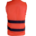 Lightweight safety vest, orange color, equipped with velcro and reflective strip, weight, size m