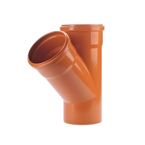 UPVC 45° Y Tee Size 160 mm, Length 337 mm, Orange Color | Cosmoplast