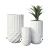 Fiberglass Planter, Width 22.5 cm, Height 48 cm,  White Color