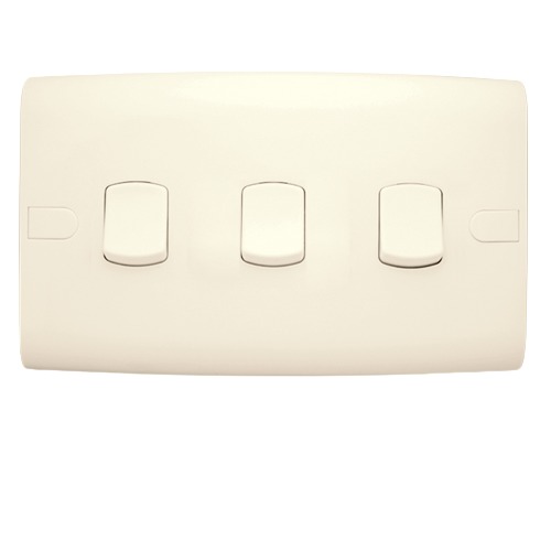 Electrical Light Switch 3 Gang 10 Amp 14x7 cm Beige | Al Fanar ALF Classic Alfanar