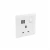 Socket with switch 1 gang, 13 Amp with two USB outputs, Size 7x7 cm, White, ABB Brand