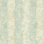 American Wallpaper Beige With Green Color Striped Design, Size 10mx0.53m, Model TB4209