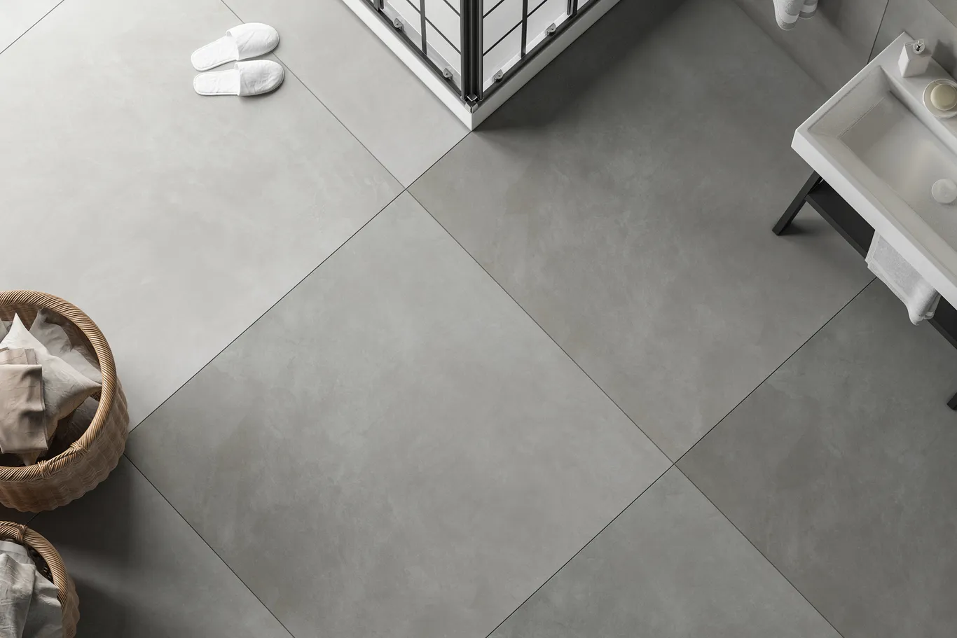 Matt Porcelain Tiles 120x120 cm, Grey Color, Pozzolana Model | Abyat Company