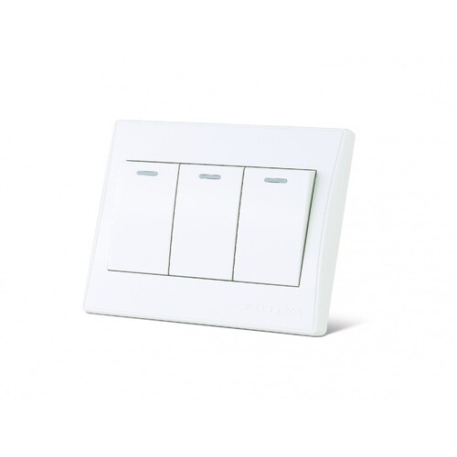 Triple Switch 16 Amp One-Way 7x7 cm White Color | Foutina