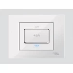 مفتاح مكيف دي 3 بيانو، 45 أمبير، لون أبيض، مقاس 7×7 سم