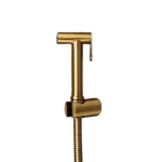 Stainless Steel 304 Bidet Faucet, Equipped with 1.2m Hose, Matte Gold Color, Size 5.65 × 10.1 × 120 cm, Pressure 15 Bar