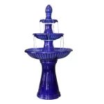Ceramic Decorative Fountain, Blue, Size 59.5 × 59.50 × 115 cm, Product Number MZ15252BB