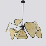 Pendant Light, Gold and Black Color, Size 50x80 cm, Cable Length 1000 mm, 1 Bulb