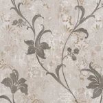  Floral Wallpaper, Light Gray Color, Length 10m, Width 1.06m, Model 5841 