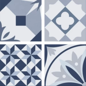Cut Porcelain Floor Tiles 16.5x16.5 cm, Blue | Hamdan Ceramics Foundation