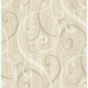 American Classic Wallpaper 10m x 0.53m Pale Beige, Model BC61108 | Balbaid Decor Company