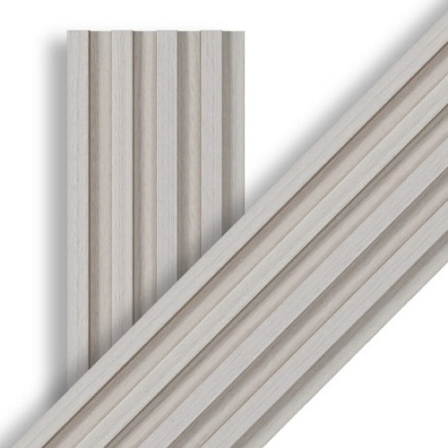 Wooden Replacement Board 16x290 cm Ribbed Light Gray | Luxury line