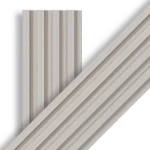 Wooden replacement board, dimensions 16 x 290 cm, ribbed shape, light gray