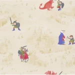 German wallpaper for youth and children, size 10 m x 0.53 m, beige color, model 297713 