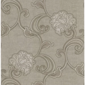 Italian Wallpaper Dark Beige Floral Design, Size 10mx0.73m, Model 41765 | Balbaid Decor Company
