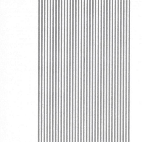 ورق حائط تصميم مقلم، لون ابيض مع رمادي، مقاس 15.6 م×106 سم | خط  الفخامة