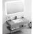 Gray Decorative Single Basin Artificial Marble With LED Mirrors, Size 60×50 cm