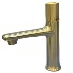 Italian Automatic Brass Washbasin Faucet, Matte Gold Color, Short