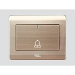 مفتاح جرس، 16 أمبير، لون ذهبي، مقاس 7×7 سم