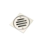 صفاية تصريف مربعة الشكل، مقاس 10×10 سم، لون كروم 