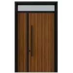 باب خارجي ألمنيوم، عازل للصوت، لون أسود وبني، صناعة إماراتية، موديل AL-72