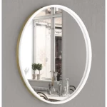 LED Circular Mirror, Size 80x 80 cm, Thickness 4 mm, With Golden Aluminum Frame