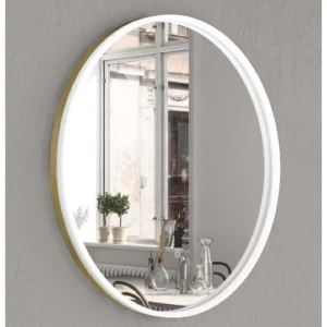 LED Circular Mirror 80x80 cm, 4 mm Thickness, Golden Aluminum Frame | Al Muhaidib Sanitary and Ceramic