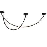 Modern Pendant Light, size 150x6.4 cm, black color