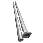 Octagonal Lighting Poles Length 8 meters Thickness 4 mm Single Arm with Anchor Bolt J Shape Length 500 mm Diameter 16 mm Base   400 × 400  mm