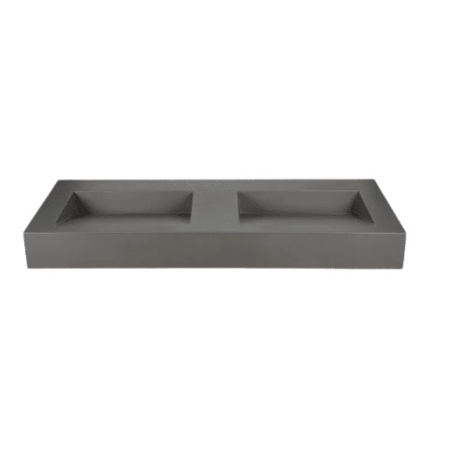Monoblock Bathroom Washbasin 140×48×13.8 cm Concrete, Grey Color | Abyat Company