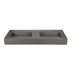 Monoblock Bathroom Washbasin Size 140×48×13.8 cm, Pozzo Model Grey Color