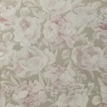 Floral wallpaper, vinyl wrap, length 15.6 m, width 106 cm, beige color with white and pink