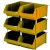صندوق رفوف بلاستيك HDPE، مقاس 35×20×18 سم، سعة 15 كغم، لون أصفر، موديل LCDL6
