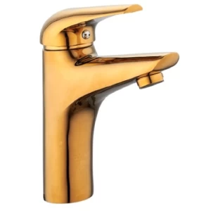 Automatic Short Chinese Golden Washbasin Mixer, Brass, Gold Color | Al Muhaidib Sanitary and Ceramic