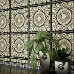 ورق جداري تصميم نقشات، مقاس 10 م×50 سم، لون اسود