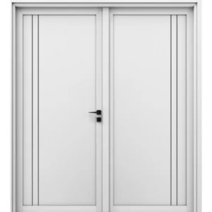 Durable Double Wooden Door Premium 220×235 cm White, Thickness 6 cm | BM02