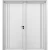 Durable Double Wooden Door Premium, Size 220 × 235 cm, White Color, Thickness 6 cm, Model BM02