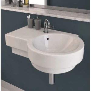 Hanging Single Basin Washbasin 36.5x75x19 cm, Off White | Saudi Ceramics