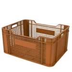 صندوق تخزين HDPE بلاستيك للأغراض الشخصية، أبعاد 51×39×24 سم، بني اللون، رمز المنتج 70QAR