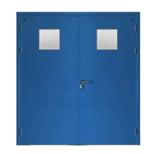 Fire Door SF/DD Double Leaf 1900×1950 mm Stainless Steel Blue | SFFECO