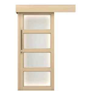 Sliding Door Wood Plastic Composite 600×600 cm, Thickness 6 cm, Light Wood | GPR01